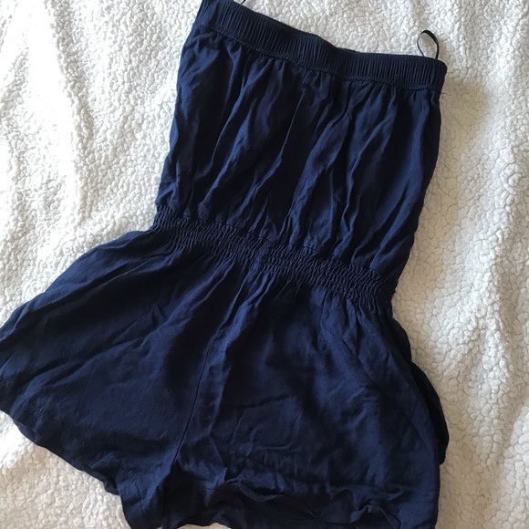Navy button up romper - Picture 3 of 3